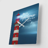 Lighthouse Quote Vierkante Klok (Hoek)