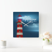 Lighthouse Quote Vierkante Klok (Huis)