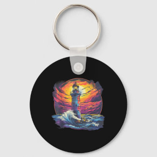 Lighthouse Sailing Sea Beach Boating Seaside House Sleutelhanger