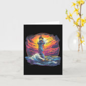 Lighthouse Sailing Zee Beach Boating Seaside House Kaart (Gele Bloem)