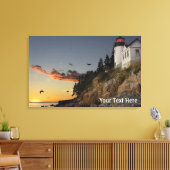 Lighthouse-scène met roze wolkencanvas afdrukken (Insitu (Woonkamer))