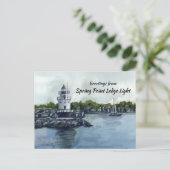 Lighthouse Spring Point Ledge Maine Oceaan Briefkaart (Staand voorkant)