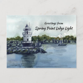Lighthouse Spring Point Ledge Maine Ocean Briefkaart