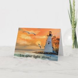 Lighthouse Sunset Christelijke Aanmoediging Kaart
