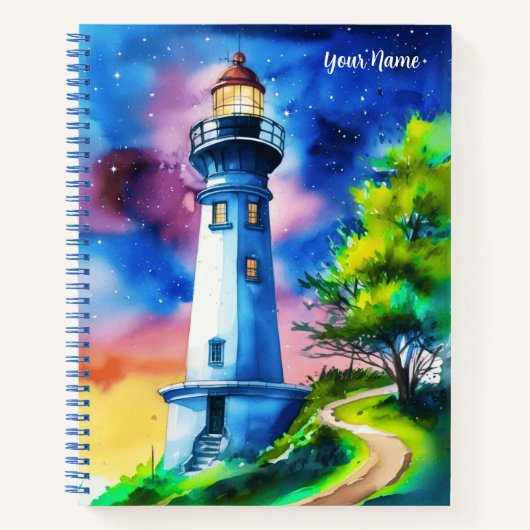 Lighthouse Under a Starry Sky Journal Notitieboek (Voorkant)