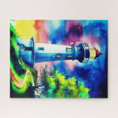 Lighthouse Under a Starry Sky Legpuzzel (Horizontaal)