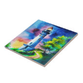 Lighthouse Under a Starry Sky Tegeltje (Zijkant)