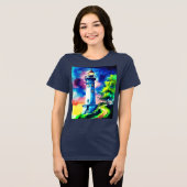 Lighthouse Under a Starry Sky Tri-Blend Shirt (Voorkant volledig)