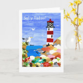 Lighthouse Vaderdag Kaart - Welshe groet (Gele Bloem)