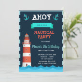 Lighthouse verjaardagsfeestje uitnodiging (Staand voorkant)