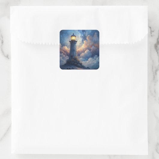 Lighthouse Vierkante Sticker (Tas)