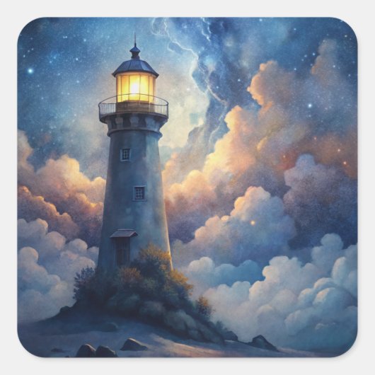 Lighthouse Vierkante Sticker (Voorkant)