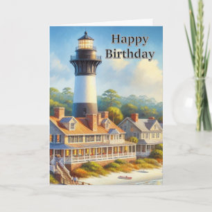 Lighthouse Watercolor Gefeliciteerd Kaart