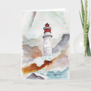Lighthouse waterverf bedankkaart
