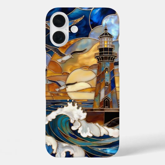 Lighthouse Waves iPhone Case Ocean Sunset Design (Achterkant)