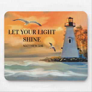 Lighthouse Zonsondergang Schildering Christelijk R Muismat