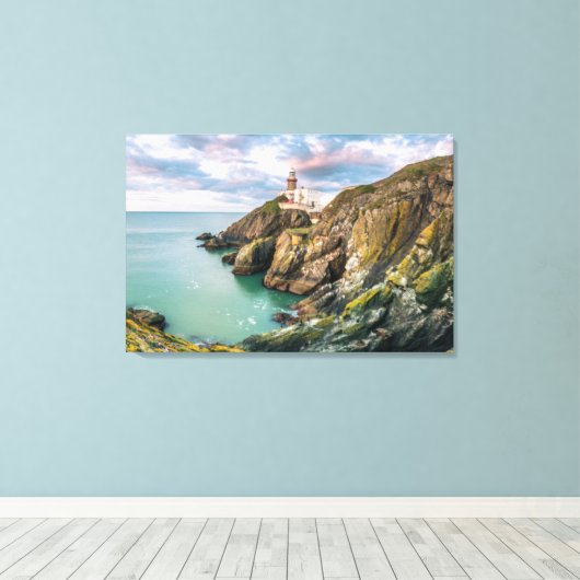 Lighthouses Baily Lighthouse Dublin, Ierland Canvas Afdruk (Insitu (Houten vloer))