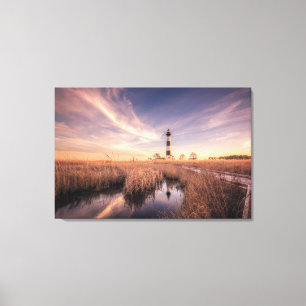 Lighthouses Bodie Island Outerbanks NC Canvas Afdruk