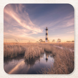 Lighthouses Bodie Island Outerbanks NC Vierkante Kartonnen Onderzetter