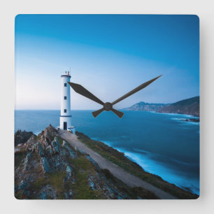 Lighthouses Cabo Home Lighthouse Cangas Spain Vierkante Klok
