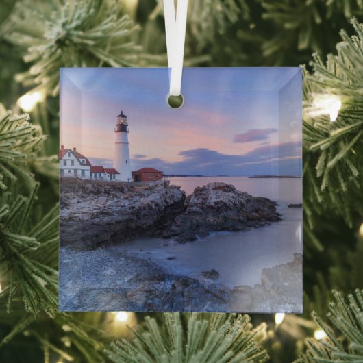 Lighthouses Cape Elizabeth, Maine Glas Ornament (Insitu)