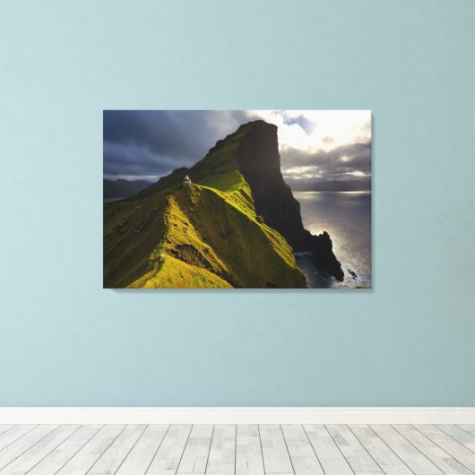 Lighthouses Faroe Islands Denmark Canvas Afdruk (Insitu (Houten vloer))