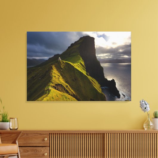 Lighthouses Faroe Islands Denmark Canvas Afdruk (Insitu (Woonkamer))