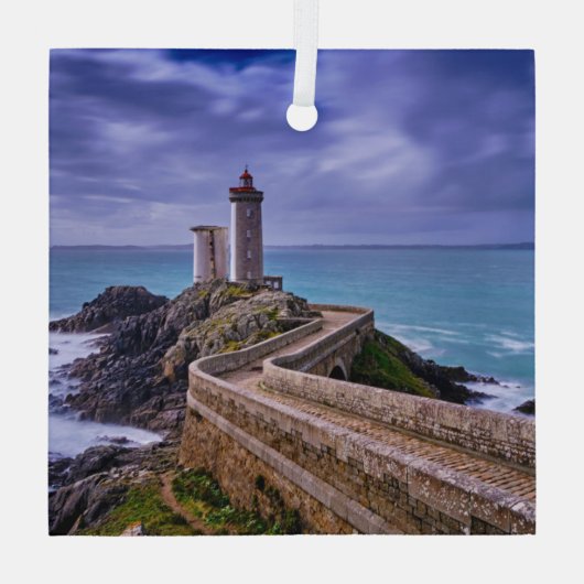 Lighthouses | Klein Minou Lighthouse Frankrijk Glas Ornament (Achterkant)