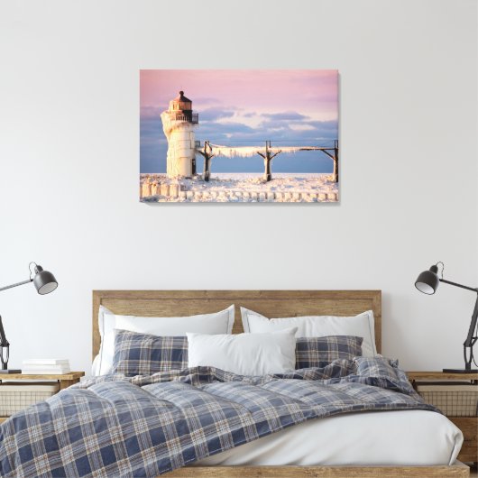 Lighthouses Lake Michigan Lighthouse Canvas Afdruk (Insitu (Slaapkamer))