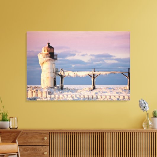 Lighthouses Lake Michigan Lighthouse Canvas Afdruk (Insitu (Woonkamer))