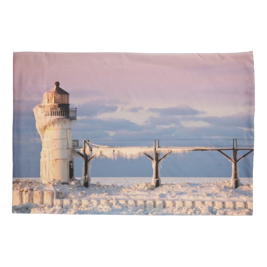 Lighthouses Lake Michigan Lighthouse Kussensloop (Achterkant)