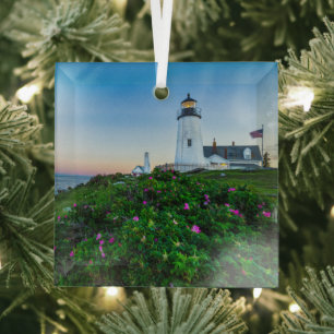 Lighthouses   Lighthouse Bristol Maine Glas Ornament