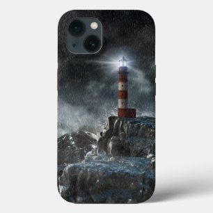 Lighthouses Lighthouse in the Storm iPhone 13 Hoesje