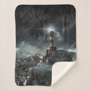 Lighthouses Lighthouse in the Storm Sherpa Deken