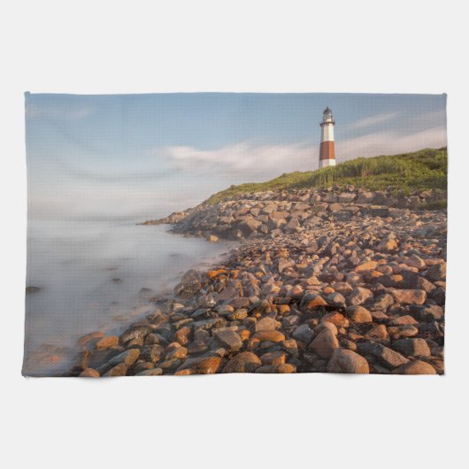 Lighthouses Montauk Point Long Island Theedoek (Horizontaal)