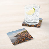 Lighthouses Montauk Point Long Island Vierkante Kartonnen Onderzetter (Insitu)