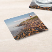 Lighthouses Montauk Point Long Island Vierkante Kartonnen Onderzetter (Schuin)