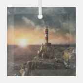 Lighthouses Red & White Lighthouse Glas Ornament (Voorkant)