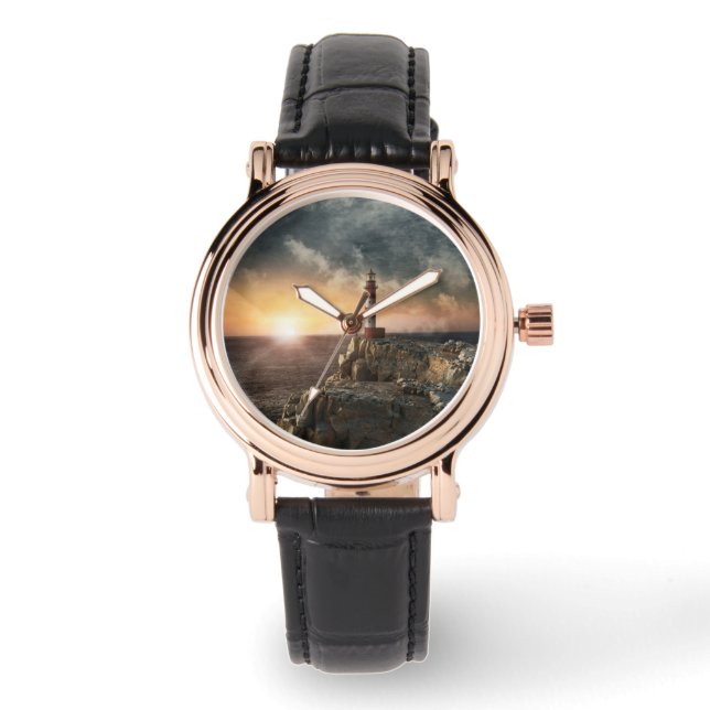 Lighthouses Red & White Lighthouse Horloge (Voorkant)