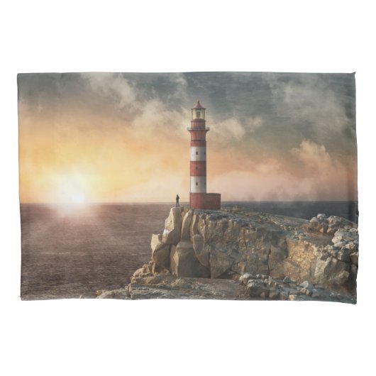 Lighthouses Red & White Lighthouse Kussensloop (Voorkant)