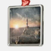 Lighthouses Red & White Lighthouse Metalen Ornament (Links)