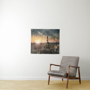 Lighthouses Red & White Lighthouse Wandkleed