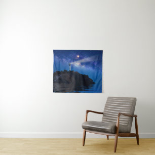 Lighthouses Starry Night Lighthouse Wandkleed