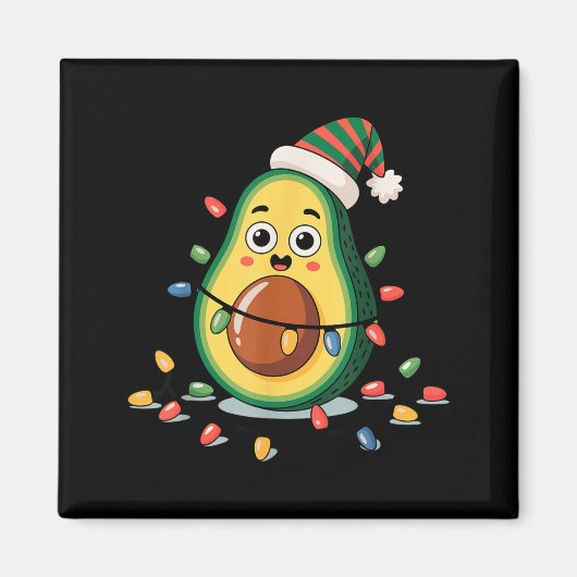 Lighting Avocado Ugly Christmas Sweater Guacamole Magneet (Voorkant)