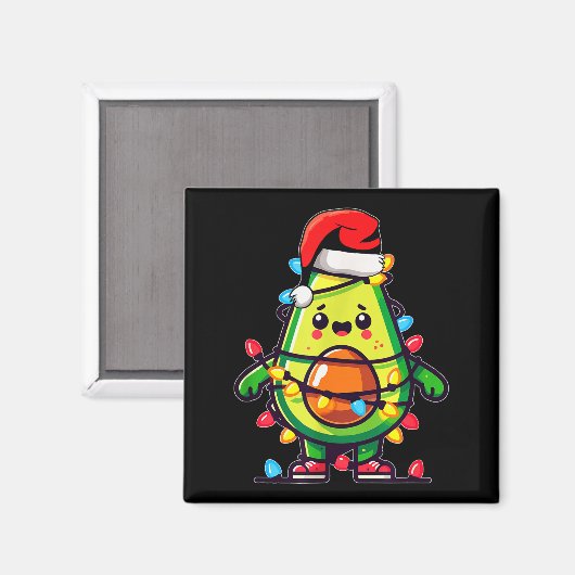 Lighting Avocado Ugly Christmas Sweater Guacamole Magneet (Voorkant / Achterkant)