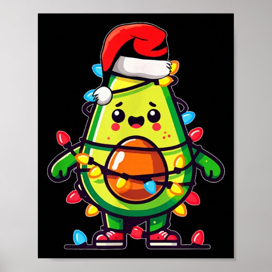 Lighting Avocado Ugly Christmas Sweater Guacamole  Poster (Voorkant)