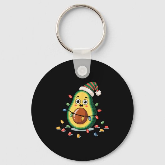 Lighting Avocado Ugly Christmas Sweater Guacamole Sleutelhanger (Voorkant)