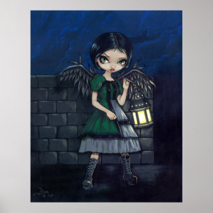 Lighting the Way gothic fairy lantern Art Print