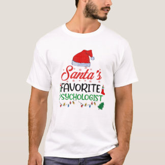 Lighting Xmas Santa's Favorite Psychologist Christ T-shirt