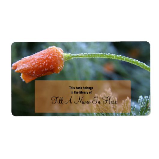 Lightly Frosted Orange California Poppy Etiket (Voorkant)